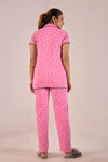 Sweet Moon Knit Cotton Pyjama Set - Dark Pink — thumbnail 2